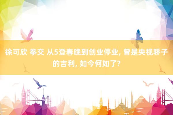 徐可欣 拳交 从5登春晚到创业停业， 曾是央视骄子的吉利， 如今何如了?