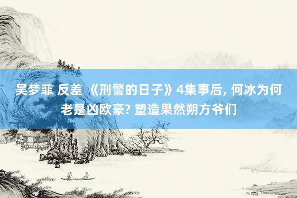 吴梦菲 反差 《刑警的日子》4集事后， 何冰为何老是凶欧豪? 塑造果然朔方爷们